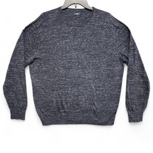 J Crew Sweater Mens XL (fits as Large) Heather Blue Crew Neck Soft Linen Cotton‎